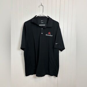 Nike Black Polo with embroidered Logo Heineken golf shirt